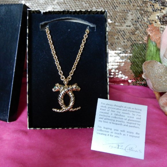 VTG.NIB JC JACKIE COLLINS GOLD PANTHER NECKLACE - Picture 9 of 13